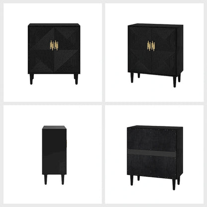 Damien Morden Storage TV Stand with Adjustable Shelves Set of 2 by HULALA HOME