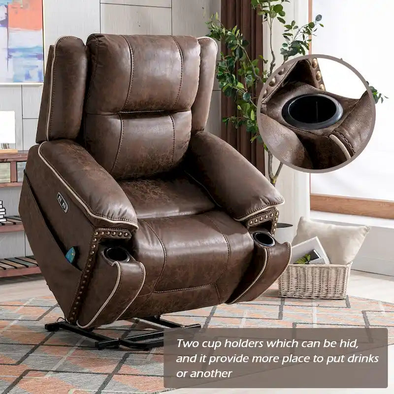 Power Lift comfortable chair with massage heating, cup holder and USB port