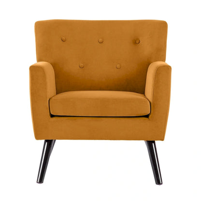 Velvet Upholstered Armchair Tufted Accent Chair for Living Room - 28.35W x 27.56D x 30.71H