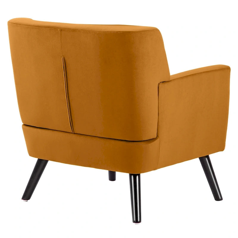 Velvet Upholstered Armchair Tufted Accent Chair for Living Room - 28.35W x 27.56D x 30.71H