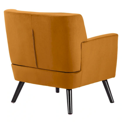 Velvet Upholstered Armchair Tufted Accent Chair for Living Room - 28.35W x 27.56D x 30.71H