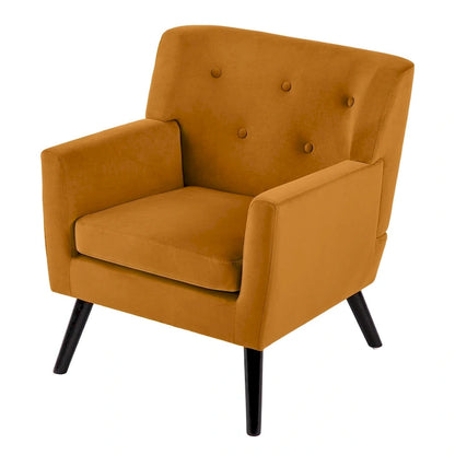 Velvet Upholstered Armchair Tufted Accent Chair for Living Room - 28.35W x 27.56D x 30.71H