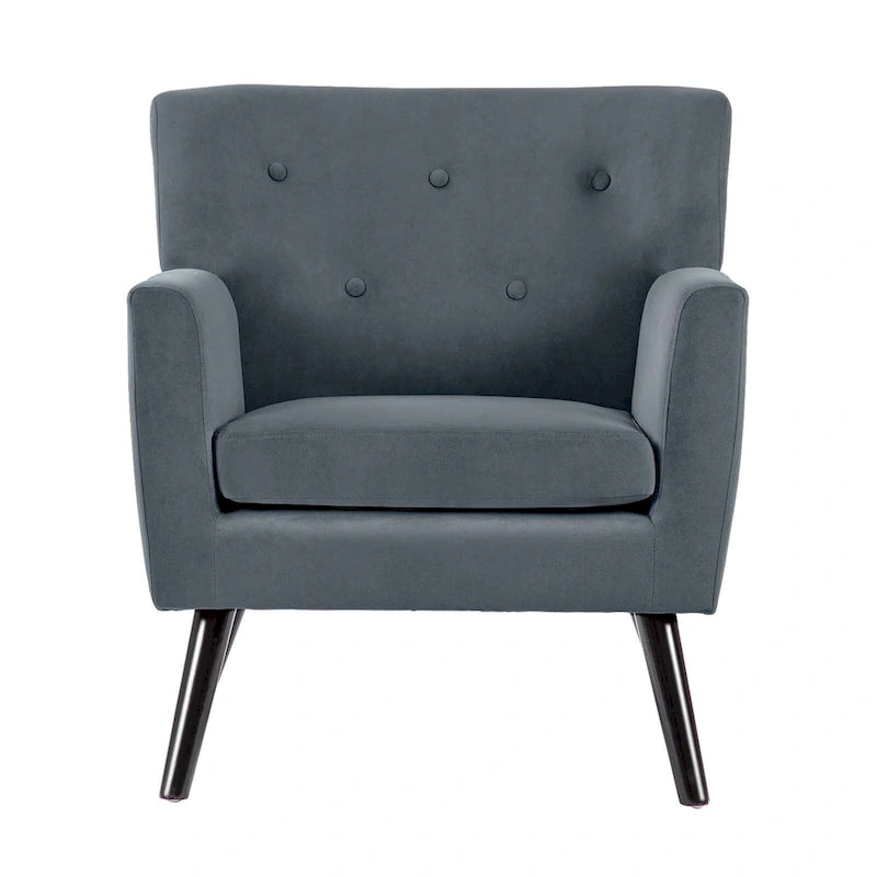 Velvet Upholstered Armchair Tufted Accent Chair for Living Room - 28.35W x 27.56D x 30.71H