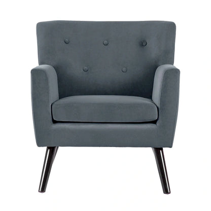 Velvet Upholstered Armchair Tufted Accent Chair for Living Room - 28.35W x 27.56D x 30.71H
