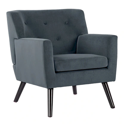Velvet Upholstered Armchair Tufted Accent Chair for Living Room - 28.35W x 27.56D x 30.71H