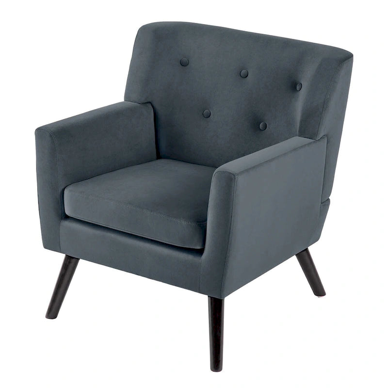 Velvet Upholstered Armchair Tufted Accent Chair for Living Room - 28.35W x 27.56D x 30.71H