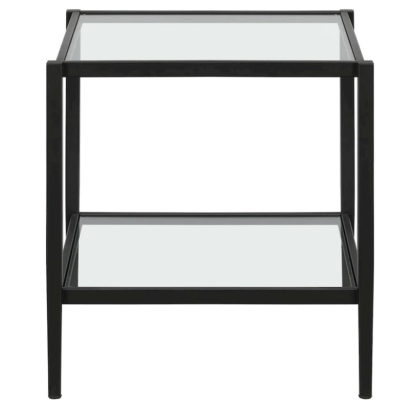 Hera 20 Wide Square Side Table with Clear Shelf