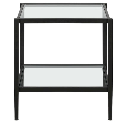 Hera 20 Wide Square Side Table with Clear Shelf