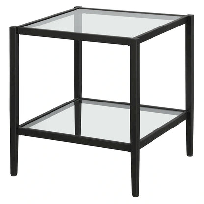Hera 20 Wide Square Side Table with Clear Shelf