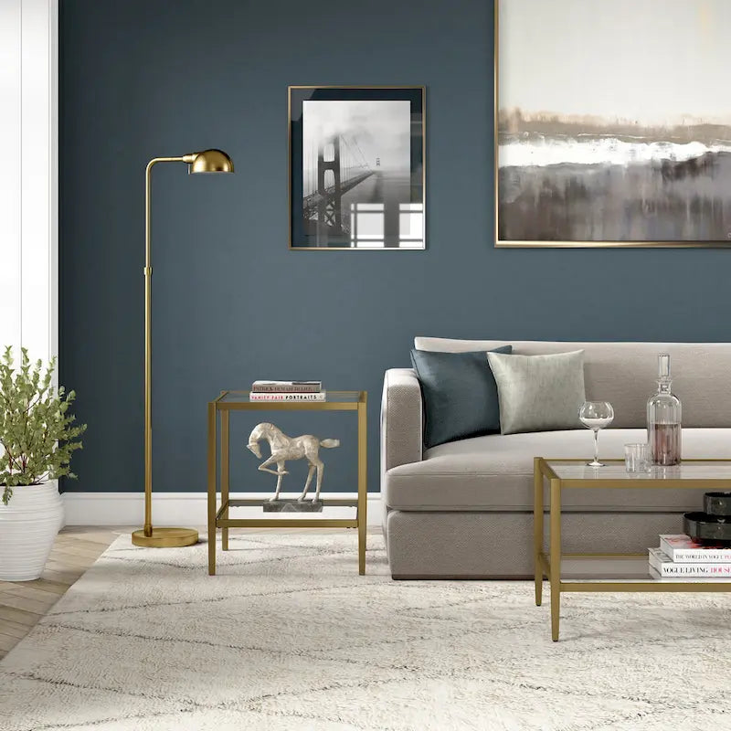 Hera 20 Wide Square Side Table with Clear Shelf