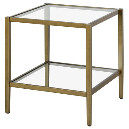 Hera 20 Wide Square Side Table with Clear Shelf