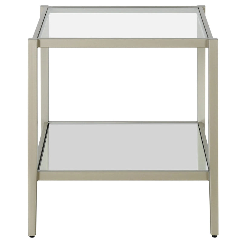 Hera 20 Wide Square Side Table with Clear Shelf