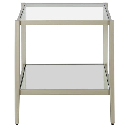Hera 20 Wide Square Side Table with Clear Shelf