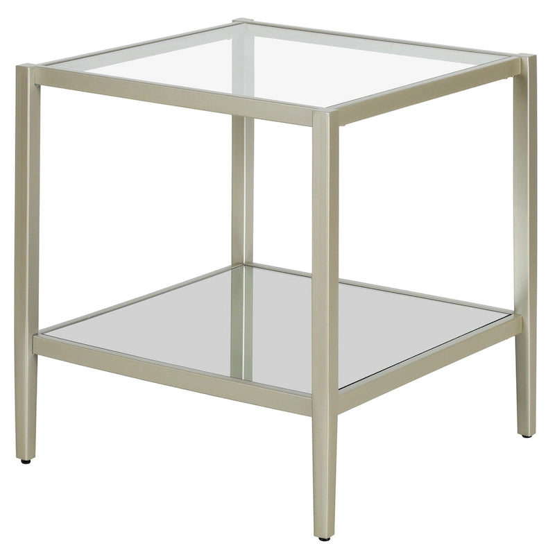 Hera 20 Wide Square Side Table with Clear Shelf