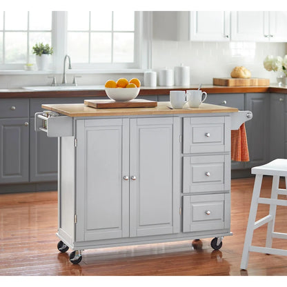 Simple Living 3-drawer Drop Leaf Kitchen Cart