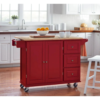 Simple Living 3-drawer Drop Leaf Kitchen Cart