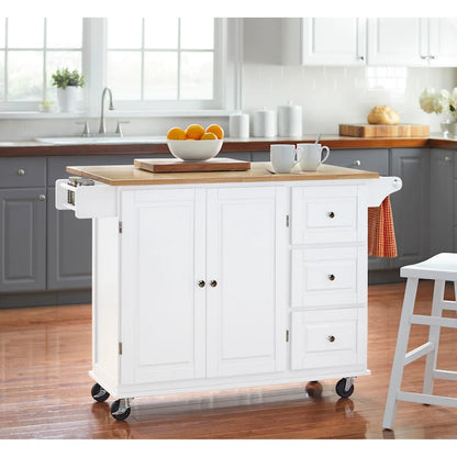 Simple Living 3-drawer Drop Leaf Kitchen Cart