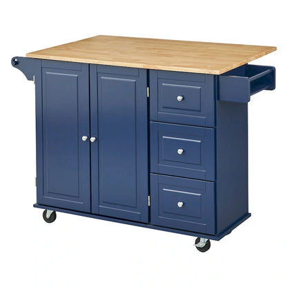 Simple Living 3-drawer Drop Leaf Kitchen Cart