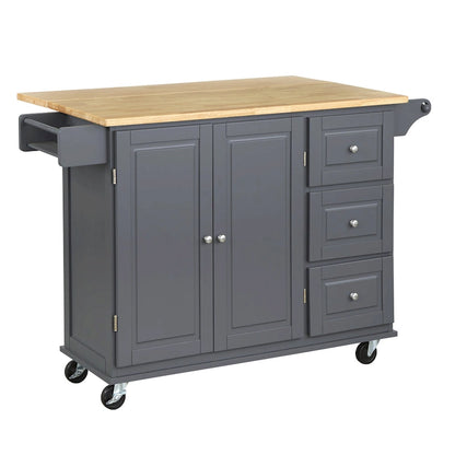 Simple Living 3-drawer Drop Leaf Kitchen Cart