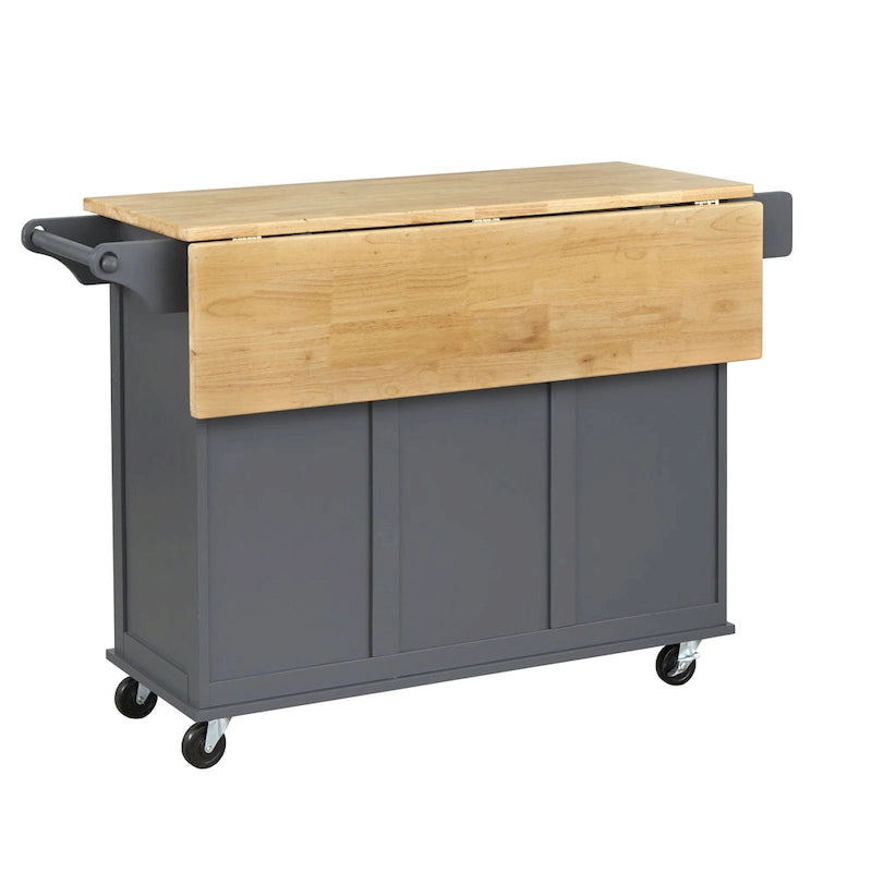 Simple Living 3-drawer Drop Leaf Kitchen Cart