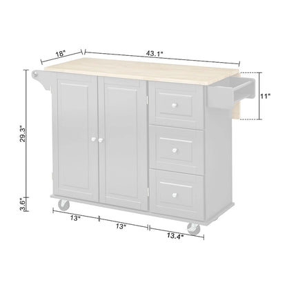 Simple Living 3-drawer Drop Leaf Kitchen Cart
