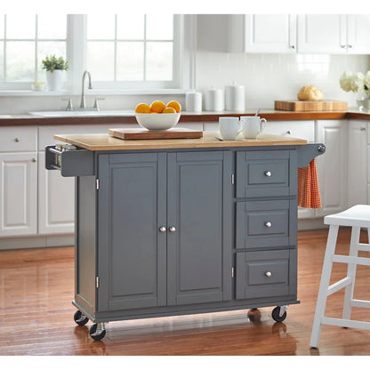 Simple Living 3-drawer Drop Leaf Kitchen Cart