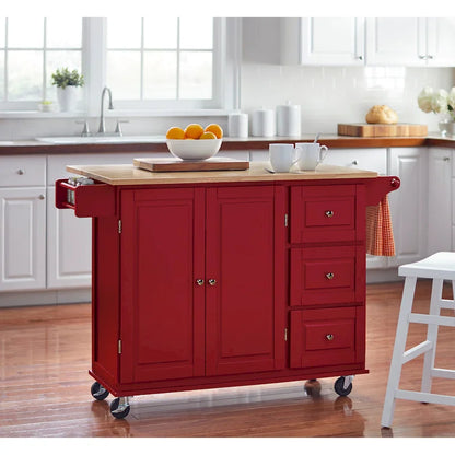 Simple Living 3-drawer Drop Leaf Kitchen Cart
