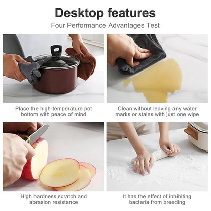 9 - Piece 110.24 Extendable Sintered Stone Dining Table and 8 Leather Chairs Dining Set