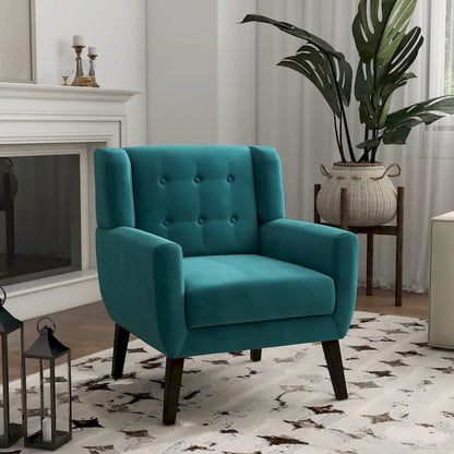 Velvet Accent Chair Living Room Upholstered Armchair