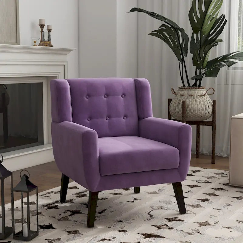Velvet Accent Chair Living Room Upholstered Armchair