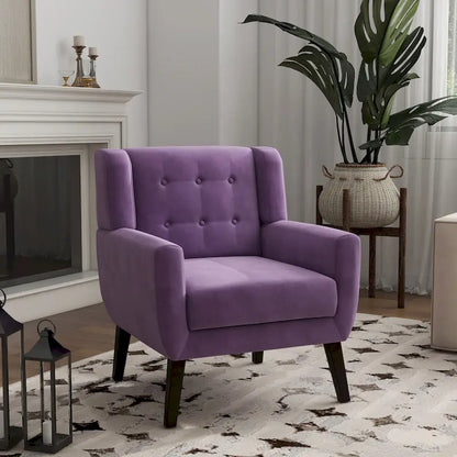 Velvet Accent Chair Living Room Upholstered Armchair