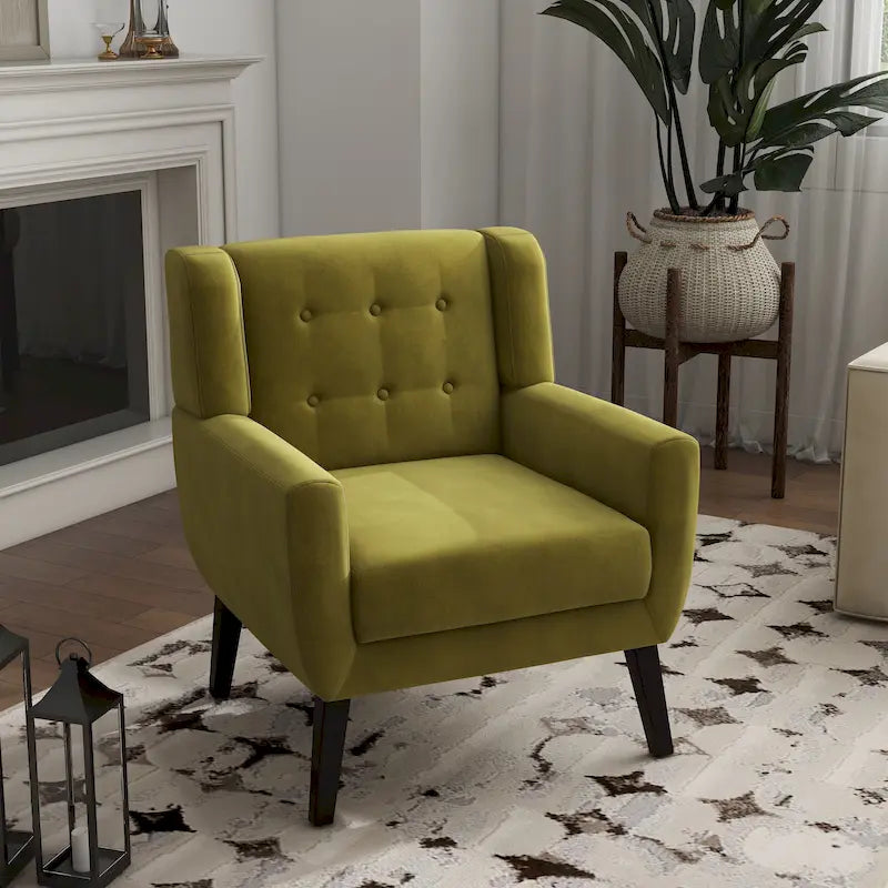 Velvet Accent Chair Living Room Upholstered Armchair