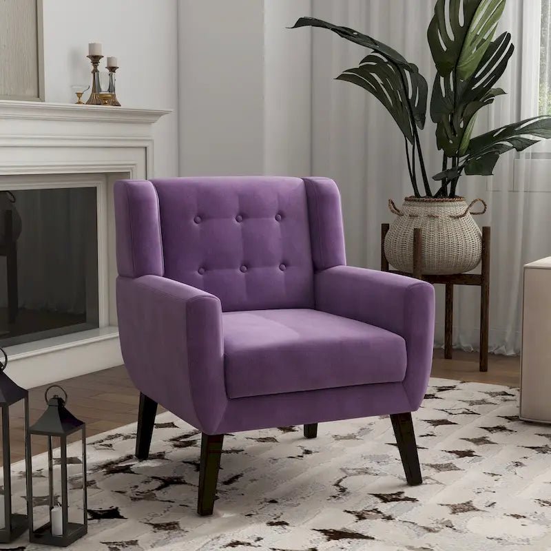 Velvet Accent Chair Living Room Upholstered Armchair