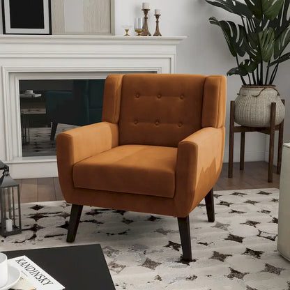 Velvet Accent Chair Living Room Upholstered Armchair