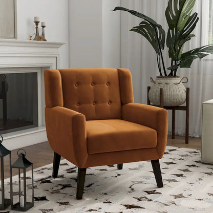 Velvet Accent Chair Living Room Upholstered Armchair