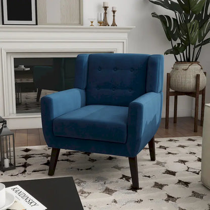 Velvet Accent Chair Living Room Upholstered Armchair