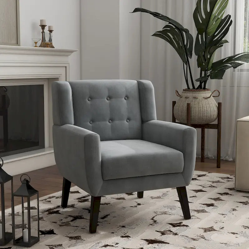 Velvet Accent Chair Living Room Upholstered Armchair