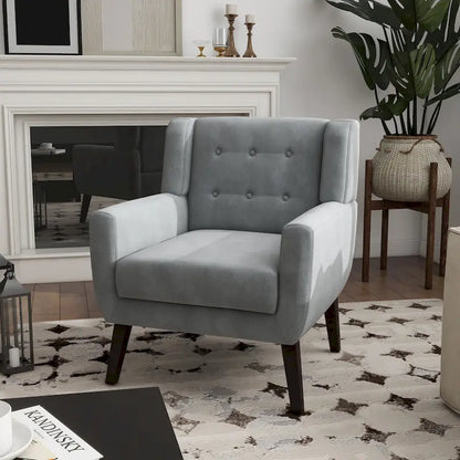 Velvet Accent Chair Living Room Upholstered Armchair