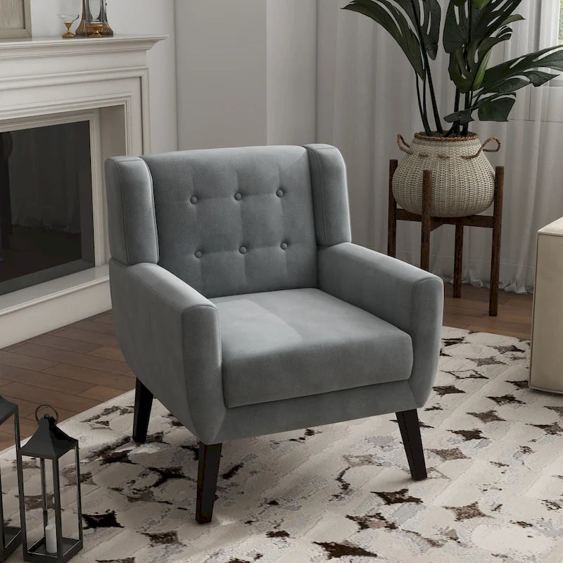 Velvet Accent Chair Living Room Upholstered Armchair