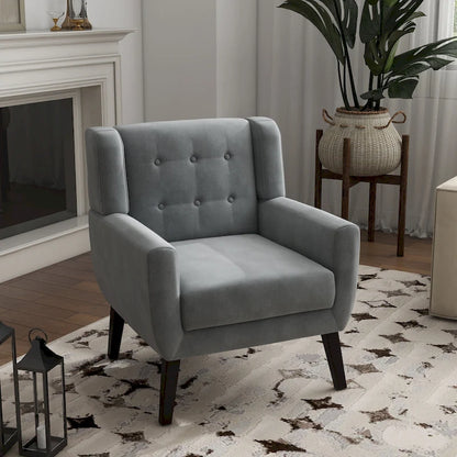 Velvet Accent Chair Living Room Upholstered Armchair