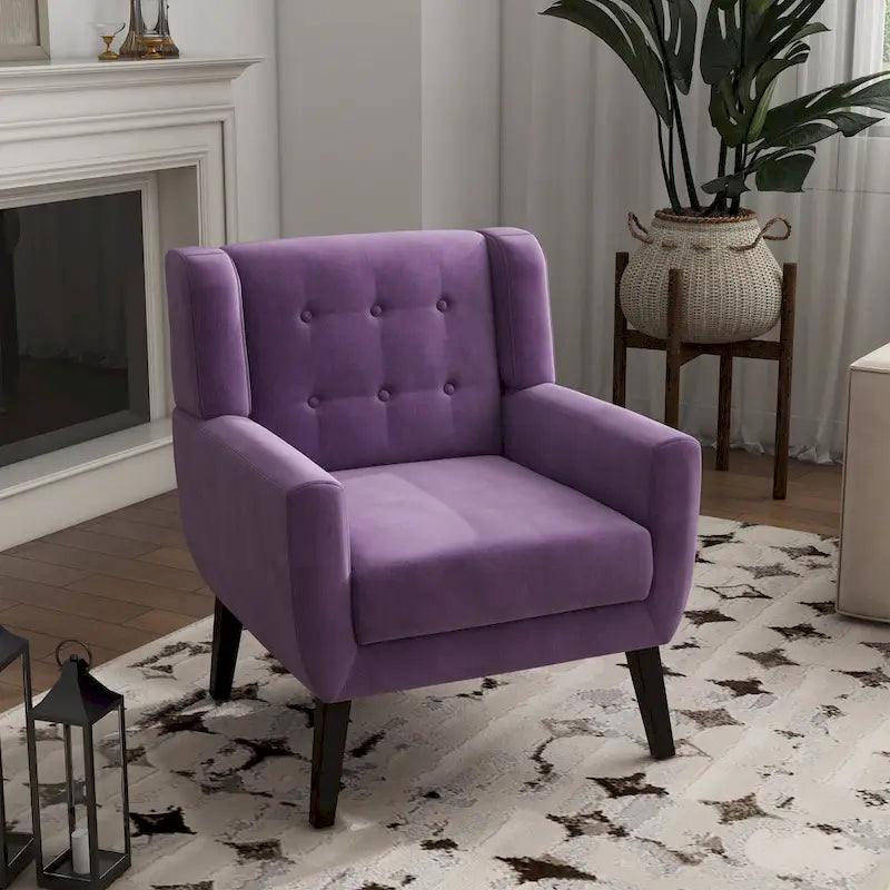 Velvet Accent Chair Living Room Upholstered Armchair