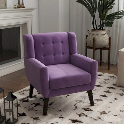 Velvet Accent Chair Living Room Upholstered Armchair