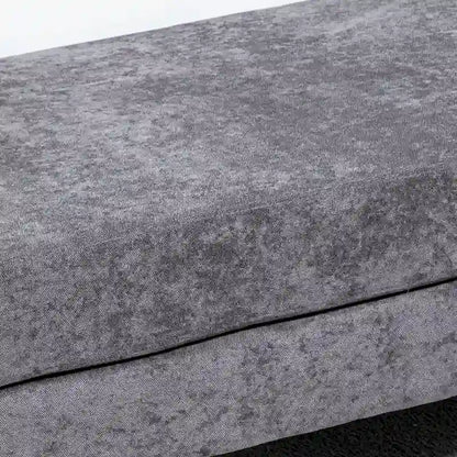 HOMCOM 48 End of Bed Bench, Upholstered Entryway Bench with Double Layer Seat Cushions and Steel Legs, Bedroom Bench, Dark Gray