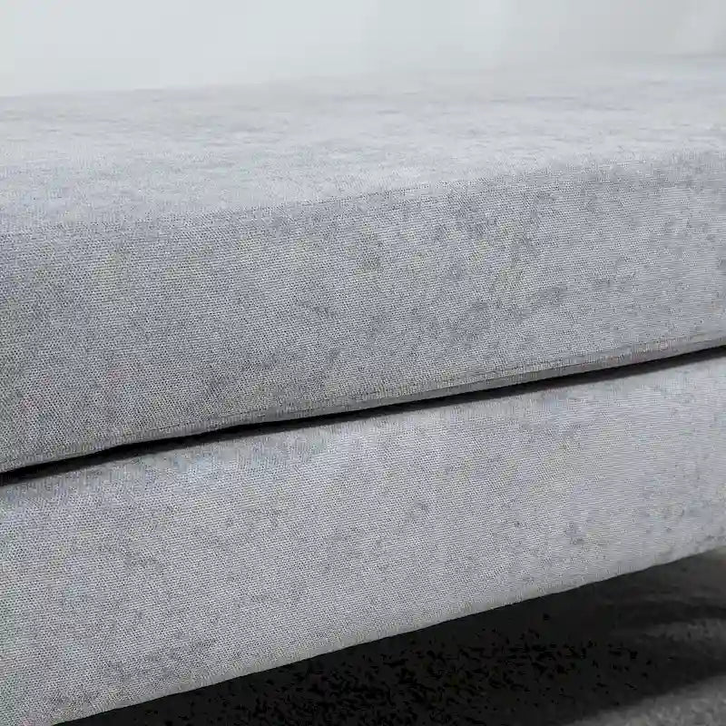 HOMCOM 48 End of Bed Bench, Upholstered Entryway Bench with Double Layer Seat Cushions and Steel Legs, Bedroom Bench, Dark Gray