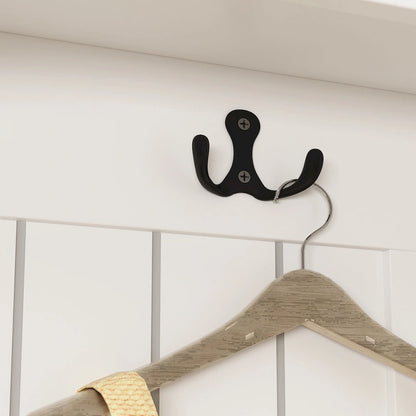 68.5H Hall Tree with Bench and Shoe Storage White/Black/Grey