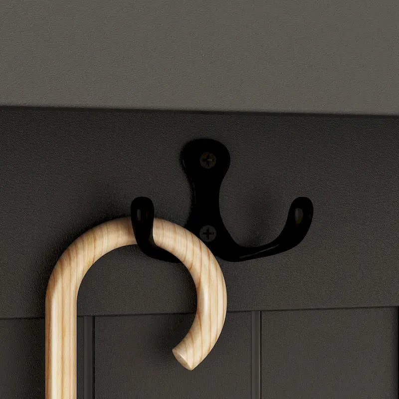 68.5H Hall Tree with Bench and Shoe Storage White/Black/Grey