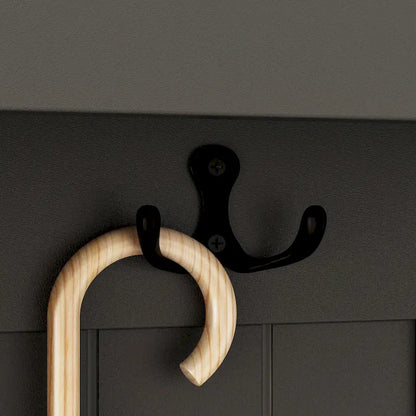 68.5H Hall Tree with Bench and Shoe Storage White/Black/Grey