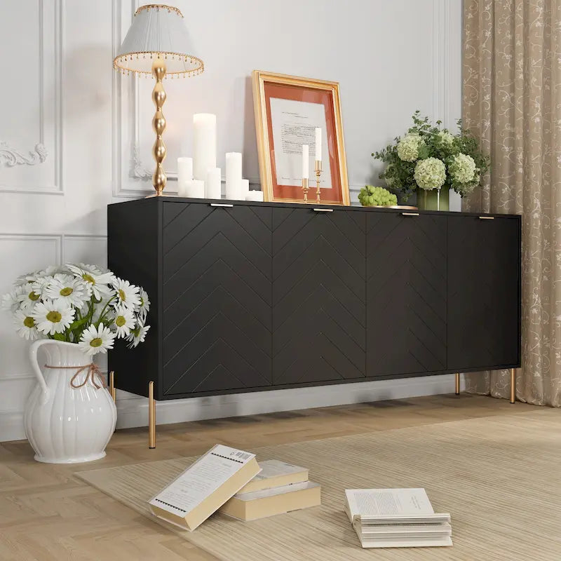 Clihome Modern 4-Door Buffets Sideboards