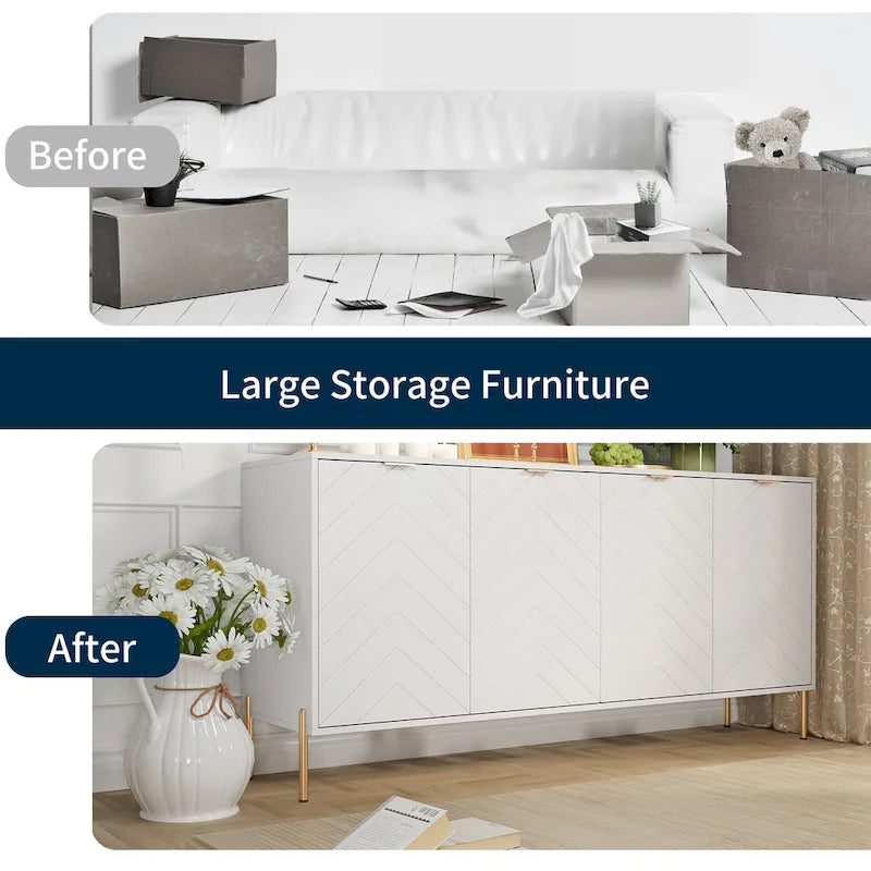 Clihome Modern 4-Door Buffets Sideboards