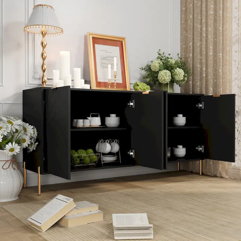 Clihome Modern 4-Door Buffets Sideboards